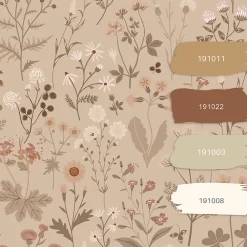 Estahome papier peint fleurs des champs sable beige - 53 cm x 10.05 m - 139840* Papier Peint Pour Chambre|Papier Peint Fleuri