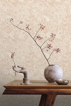 Estahome papier peint fleurs beige - 53 cm x 10.05 m - 139547* Papier Peint Fleuri