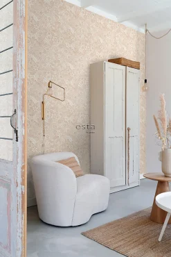 Estahome papier peint fleurs beige - 53 cm x 10.05 m - 139547* Papier Peint Fleuri