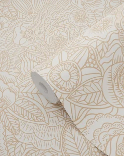 Estahome papier peint fleurs beige - 53 cm x 10.05 m - 139547* Papier Peint Fleuri