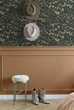 Estahome papier peint fleurs des champs vert foncé - 50 x 900 cm - 139843* Papier Peint Fleuri