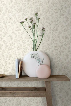 Estahome papier peint fleurs élégantes marron - 53 cm x 10.05 m - 127626* Papier Peint Fleuri
