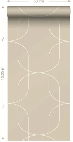 Sale Estahome papier peint formes géométriques beige - 0.53 x 10.05 m - 139649