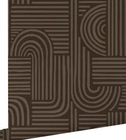 Sale Estahome papier peint graphique 3D brun foncé - 50 x 900 cm - 139940