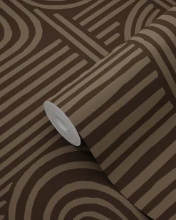 Sale Estahome papier peint graphique 3D brun foncé - 50 x 900 cm - 139940
