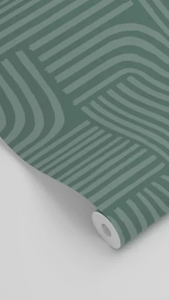 Best Estahome papier peint graphique 3D vert pétrole - 50 x 900 cm - 139937