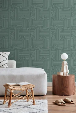 Best Estahome papier peint graphique 3D vert pétrole - 50 x 900 cm - 139937