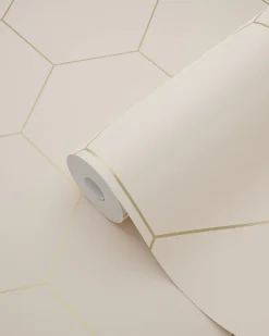 Discount Estahome papier peint hexagone rose pêche clair - 53 cm x 10.05 m - 139226
