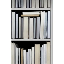Sale Estahome papier peint intissé XXL bibliothèque noir, gris, beige et blanc - 50 x 900 cm - 158205