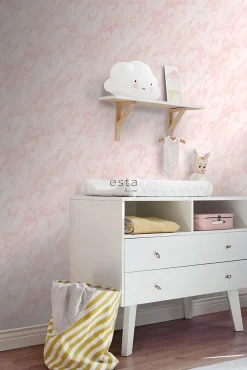 Clearance Estahome papier peint marbre rose clair - 53 cm x 10.05 m - 139194