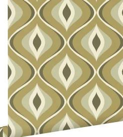 Best Estahome papier peint ornements au style rétro vert grisé - 50 x 900 cm - 130987