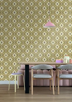 Best Estahome papier peint ornements au style rétro vert grisé - 50 x 900 cm - 130987