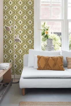 Best Estahome papier peint ornements au style rétro vert grisé - 50 x 900 cm - 130987
