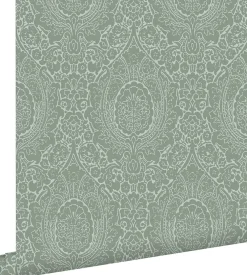 Best Estahome papier peint ornement vert grisé - 50 x 900 cm - 139633