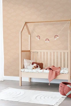 Sale Estahome papier peint petits nuages terracotta claire - 50 x 900 cm - 139518