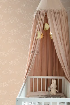Sale Estahome papier peint petits nuages terracotta claire - 50 x 900 cm - 139518