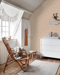 Sale Estahome papier peint petits nuages terracotta claire - 50 x 900 cm - 139518