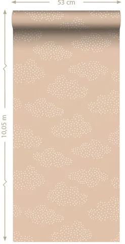 Sale Estahome papier peint petits nuages terracotta claire - 50 x 900 cm - 139518