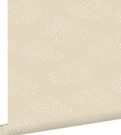 Online Estahome papier peint petits nuages beige - 53 cm x 10.05 m - 139515