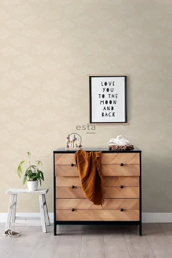 Online Estahome papier peint petits nuages beige - 53 cm x 10.05 m - 139515