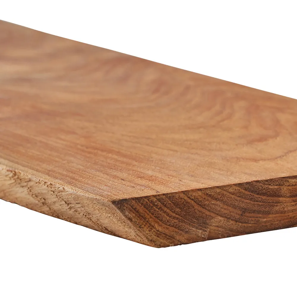 Best Woodbord Etagère Murale en Bois Teck Indo Huilé - Bord Naturel Irrégulier Live Edge - Fixation Inclus - 18x180x1200mm - Etagère de Bureau