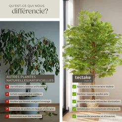 Tectake Ficus artificiel à l'aspect naturel avec beaucoup de volume 160cm* Plante Artificielle