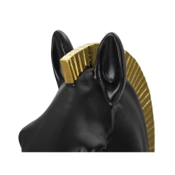 Clearance Mauro Ferretti Figurine échec décoratif en polyrésine noire et dorée Cavalier modèle 2