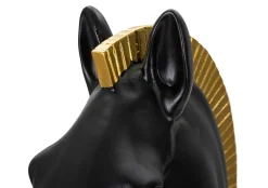 Clearance Mauro Ferretti Figurine échec décoratif en polyrésine noire et dorée Cavalier modèle 2