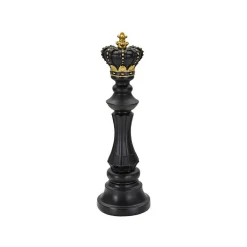 Discount Mauro Ferretti Figurine échec décoratif en polyrésine noire et dorée Roi modèle 2