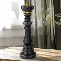 Discount Mauro Ferretti Figurine échec décoratif en polyrésine noire et dorée Roi modèle 2