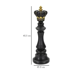 Discount Mauro Ferretti Figurine échec décoratif en polyrésine noire et dorée Roi modèle 2
