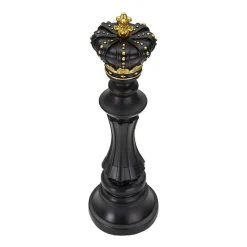 Discount Mauro Ferretti Figurine échec décoratif en polyrésine noire et dorée Roi modèle 2