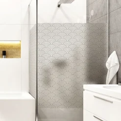 Ambiance Sticker Film Fenêtre Anti Regard Occultant - ART DÉCO ÉVENTAIL - Stickers pour Vitres & Porte de Douche - 40x100cm* Sticker Et Adhésif Décoratif