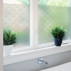 Clearance Ambiance Sticker Film Fenêtre Anti Regard Occultant - ART DÉCO ÉVENTAIL - Stickers pour Vitres & Porte de Douche - 40x200cm
