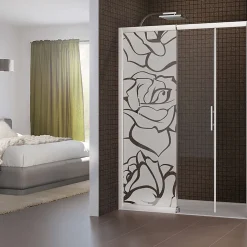Ambiance Sticker Film Fenêtre Anti Regard Occultant - ROSES - Stickers Autocollant Brise-Vue pour Vitre & Porte de Douche - 150x45cm
