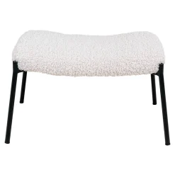 Altobuy FINTRY - Repose-Pieds Imitation Laine et Piétement Acier Noir* Pouf Et Poire