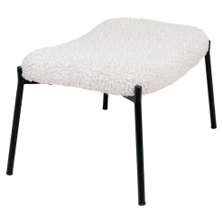 Altobuy FINTRY - Repose-Pieds Imitation Laine et Piétement Acier Noir* Pouf Et Poire