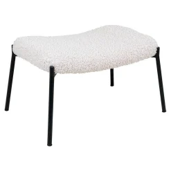 Altobuy FINTRY - Repose-Pieds Imitation Laine et Piétement Acier Noir* Pouf Et Poire