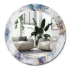 New Wallfluent Fonctionnel Miroir Rond Cadre Verre fi70 cm Art Abstrait Décoration Murale Premium Sécurisé
