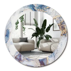 New Wallfluent Fonctionnel Miroir Rond Cadre Verre fi70 cm Art Abstrait Décoration Murale Premium Sécurisé