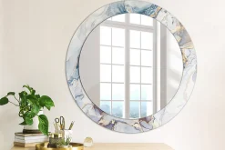 New Wallfluent Fonctionnel Miroir Rond Cadre Verre fi70 cm Art Abstrait Décoration Murale Premium Sécurisé