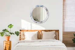 New Wallfluent Fonctionnel Miroir Rond Cadre Verre fi70 cm Art Abstrait Décoration Murale Premium Sécurisé
