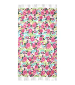 Douceur D'Intérieur Fouta Fleurs Tropicales - 90x180 cm - 90x180cm - Rose* Plaid Canapé