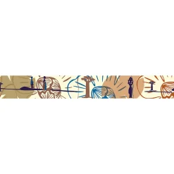 Sale Plage Frise adhésive 10x300 cm, décoration murale africaine multicolore, personnage traditionnel.