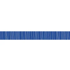 Clearance Plage Frise décorative adhésive, petits traits, dessinés, bleu roi, 5 cm X 300 cm