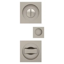 Hot GoodHome Galandage Carré à visser à condamnation Irvil effet nickel satin gris Ø55.5mm
