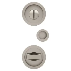 GoodHome Galandage rond à visser à condamnation Minzh effet nickel satin gris Ø55mm* Poignée Cuvette|Poignée De Porte Coulissante