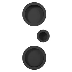 GoodHome Galandage rond à visser Minzh mat noir Ø55mm* Poignée Cuvette|Poignée De Porte Coulissante
