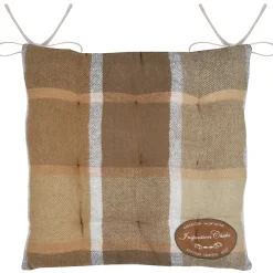 Sale Lovely Casa Galette de chaise à carreaux chalet (38x38 cm - Marron Clair)