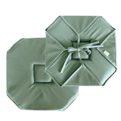 Discount Home Maison Galette de chaise à rabats et nouettes (40x40 cm - Vert)